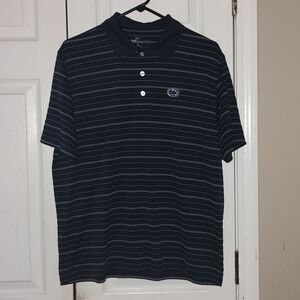 Penn State Vantage apparel  blue white striped nittany lion logo polo shirt Sz M